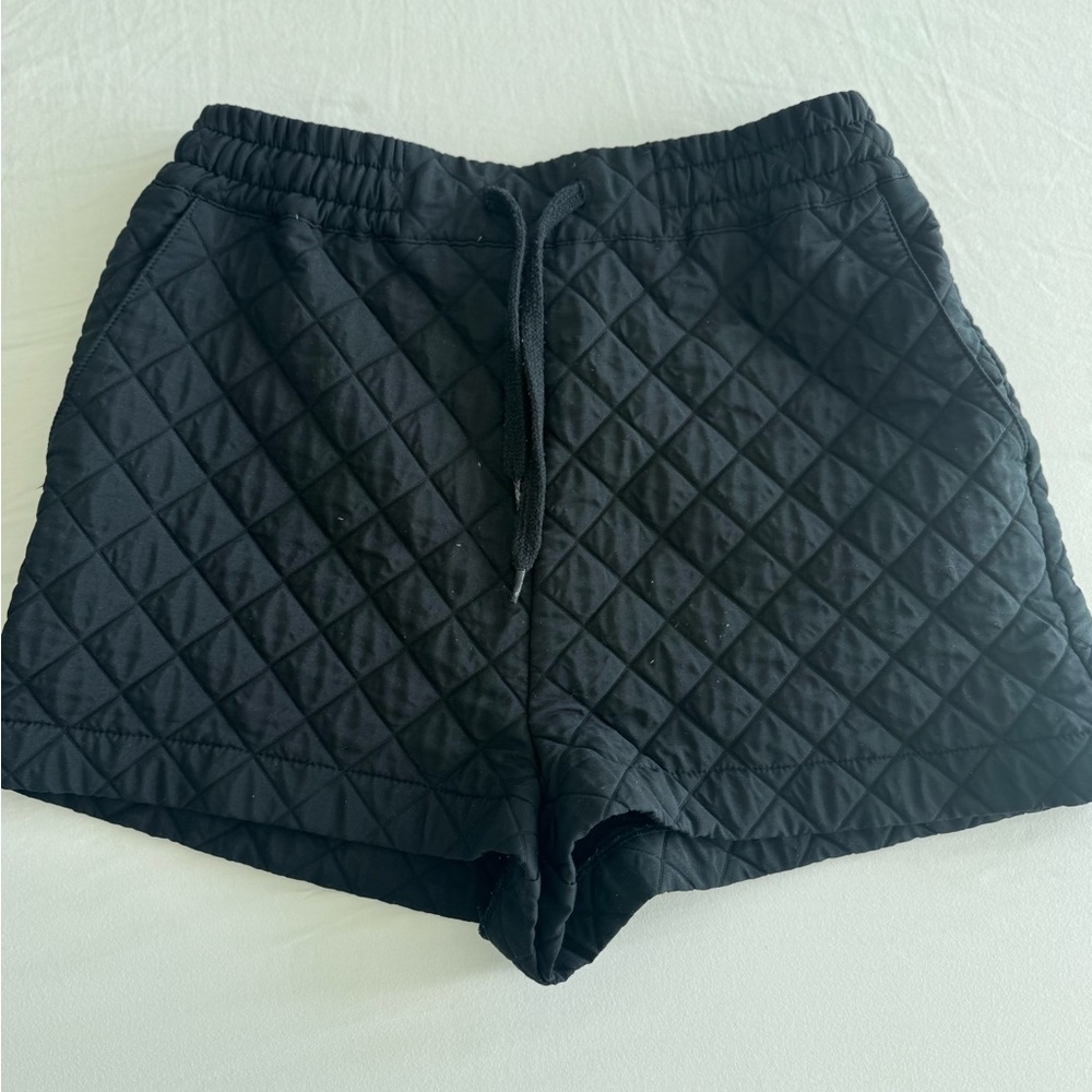 Zara Black Quilted Athletic Shorts